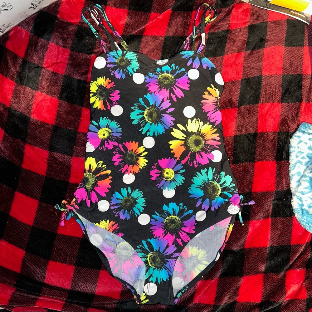 Rainbow Sunflower Polka Dot Bathing Suit